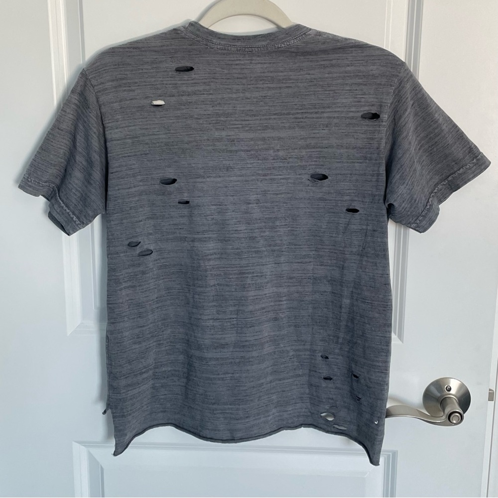 Affliction Locked And Loaded Distressed Gray T-Shirt Tee Skulls 35427 View 6